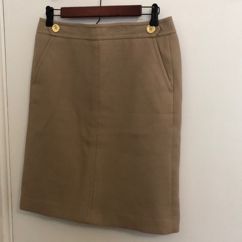 Talbots Twill A-line Skirt Tan